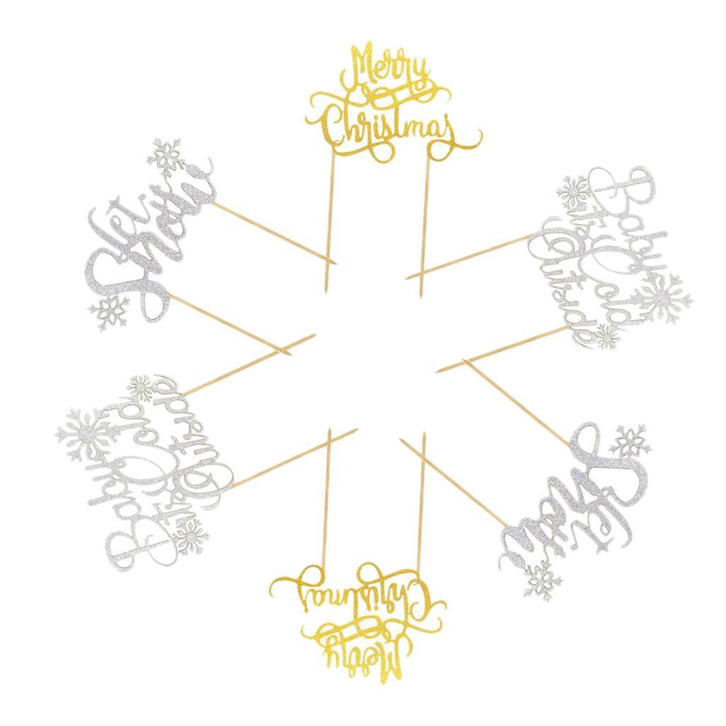 6x Christmas Cake  Props Christmas Party Supplies toy for