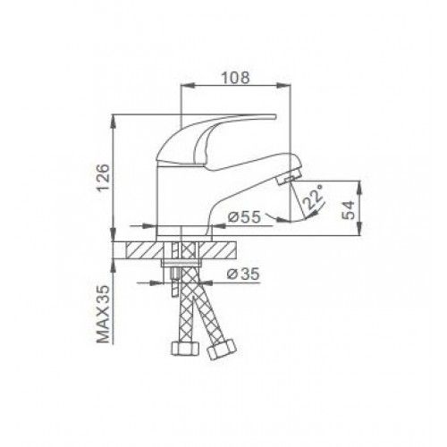 Vòi chậu lavabo nóng lạnh Frap F1002-B - Hàng Chính Hãng LIÊN BANG NGA