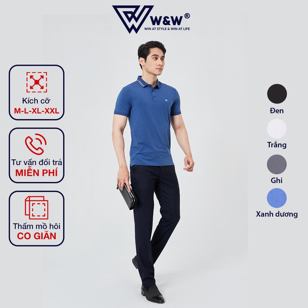 Áo Polo Nam Form Chuẩn W&amp;W Thiết Kế 3 Cúc Cài, Cổ Đứng Tôn Dáng, Lịch Lãm, Vải Co Giãn Tốt, Bền Màu, Thoáng Khí WPO92S