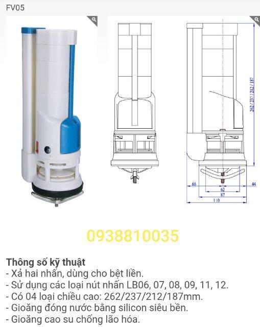 VAN XẢ BỒN CẦU LIỀN 1 KHỐI - CỤM XẢ PARADISE FV05