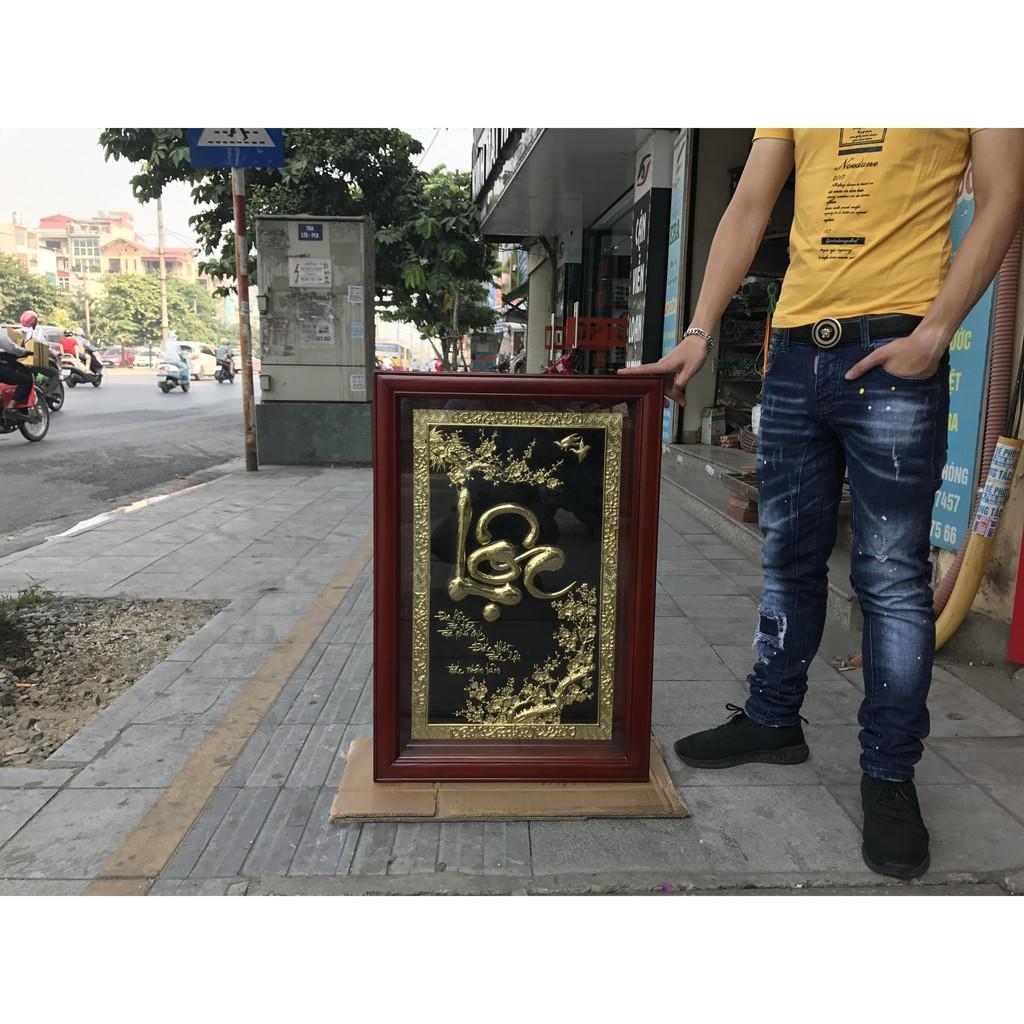 Tranh Chữ Lộc Bằng Đồng Chạm Thủ Công- quà tặng tân gia ý nghĩa