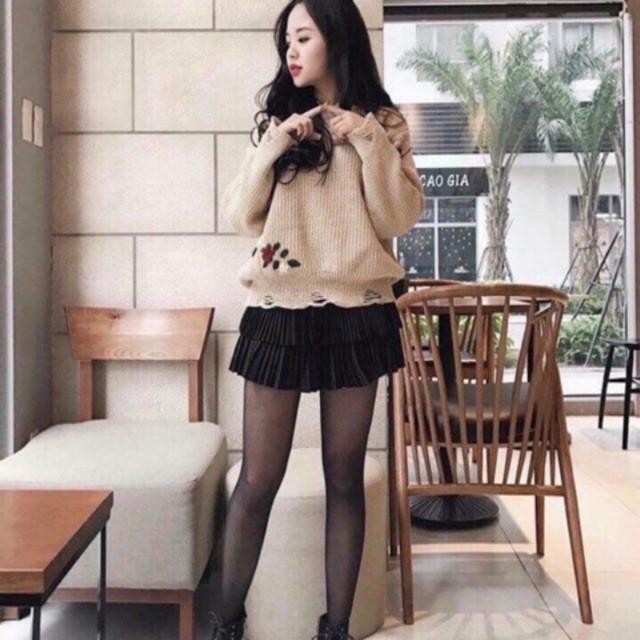 Chân váy 2 tầng xếp ly bèo_chân váy dập ly nhỏ