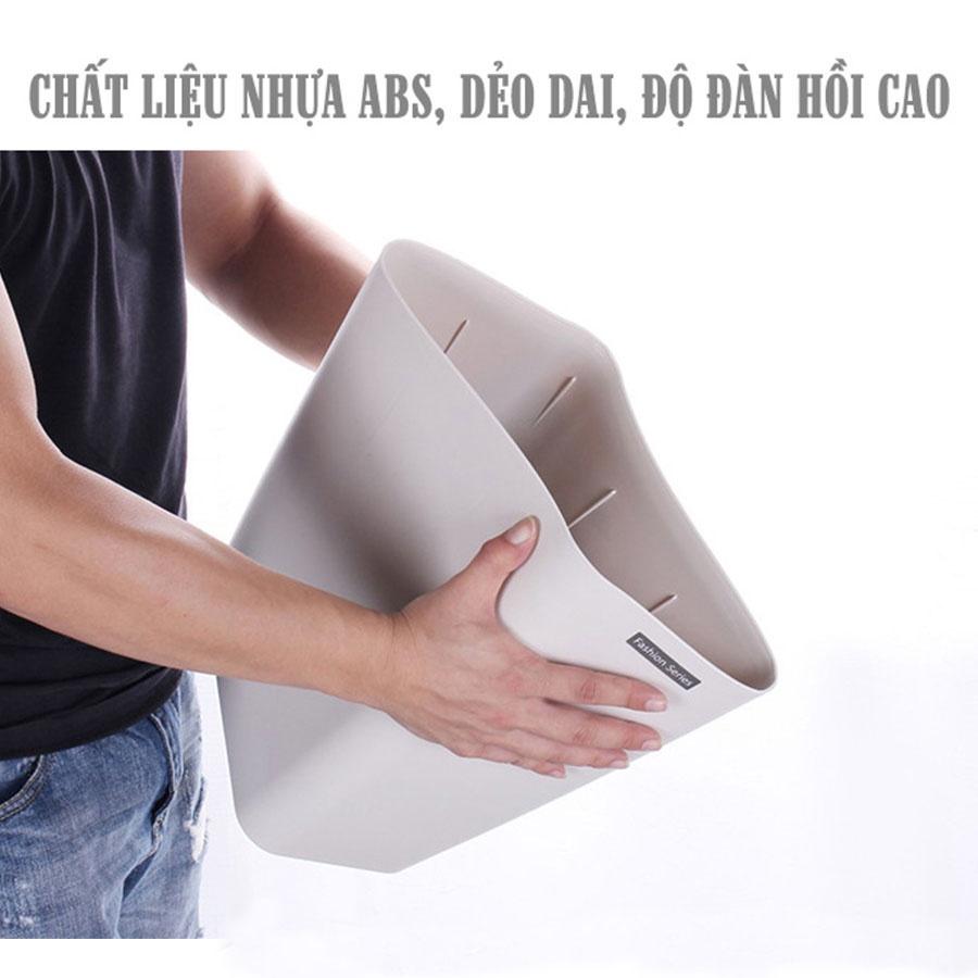 Thùng đựng rác kèm hộp giữ túi nilong - Thùng rác nắp lật 13L- Thùng rác nhựa Dung tích 13L- R10 MỚI