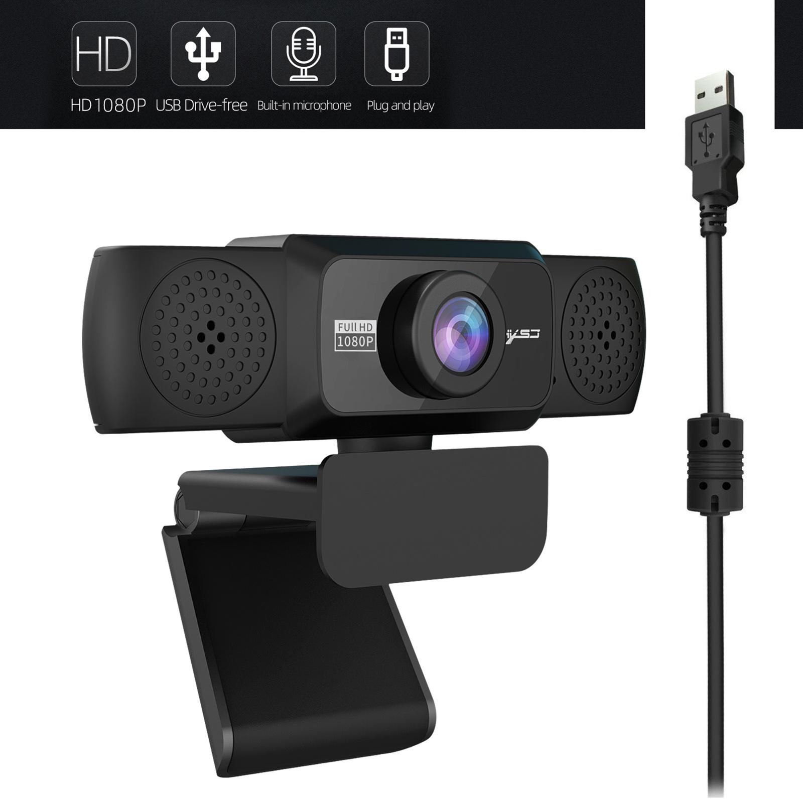 1080P Webcam with Microphone, Web Camera, Microphones Streaming Webcam, 90 & Deg; View Computer Camera, USB Plug And Play, Laptop / Desktop