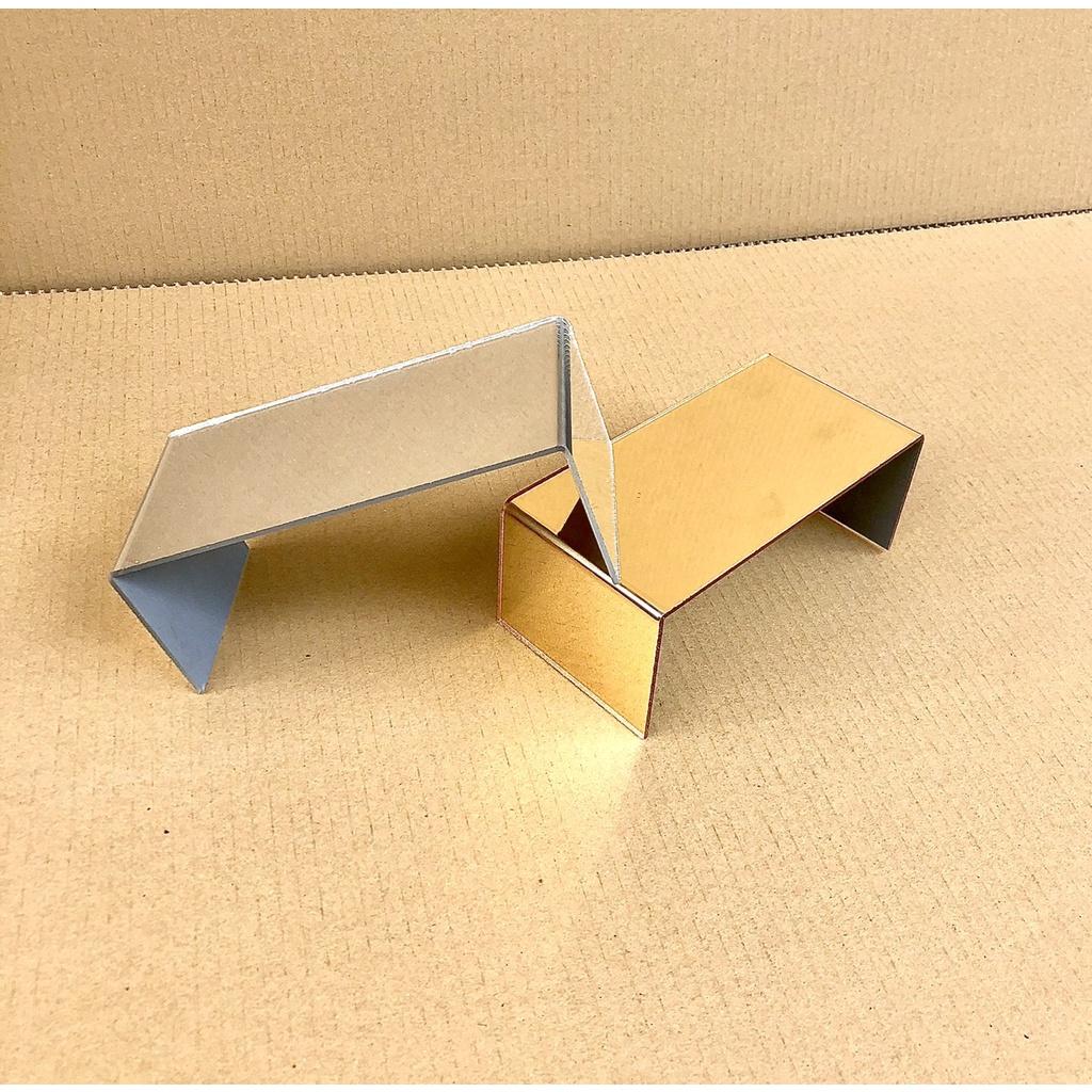 Kệ Mica tráng gương Chữ U, nhiều màu, nhiều kích thước, Dày 3mm - 20x8x10cm