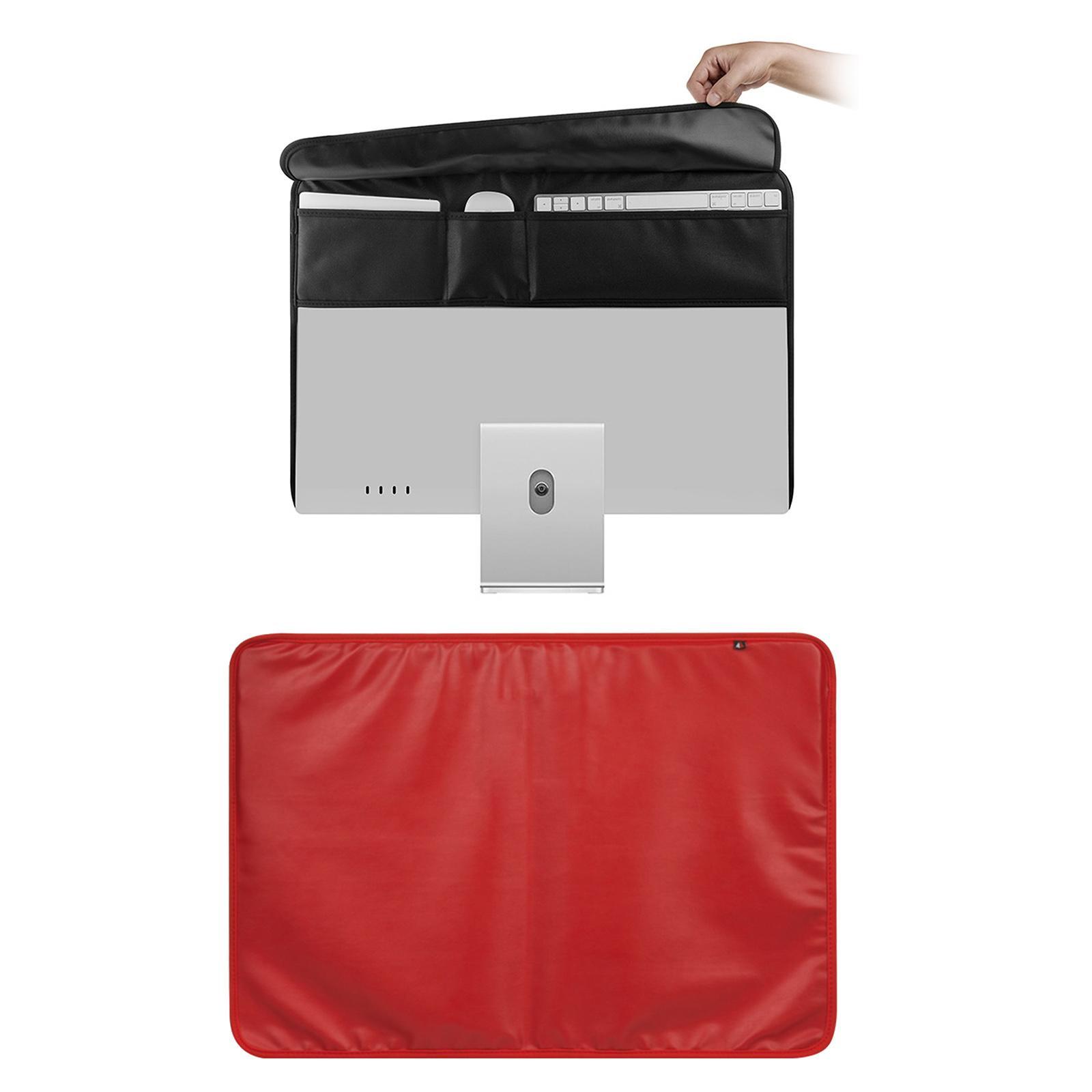 Monitor Dust Cover Case Protective Compatible Fit for PC Computer Red