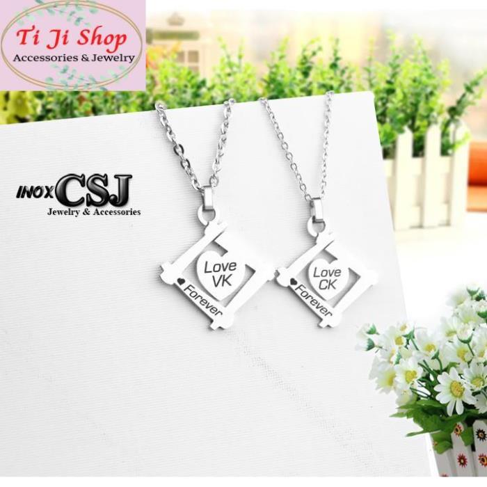 DÂY CHUYỀN INOX CẶP ĐÔI VỢ CHỒNG VK CK - 1 cặp- siêu đẹp chuẩn thời trang