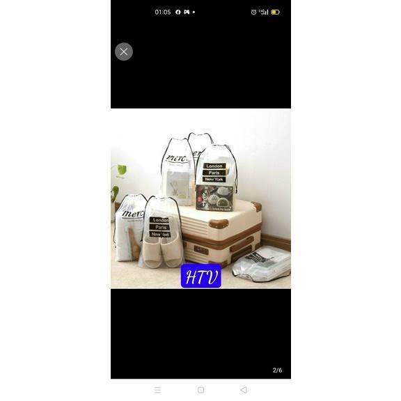 Set 5 Túi Có Dây Rút Bảo Quản Thực Phẩm, Quần Áo, Giày Dép Chống Nước Và Chống Ẩm