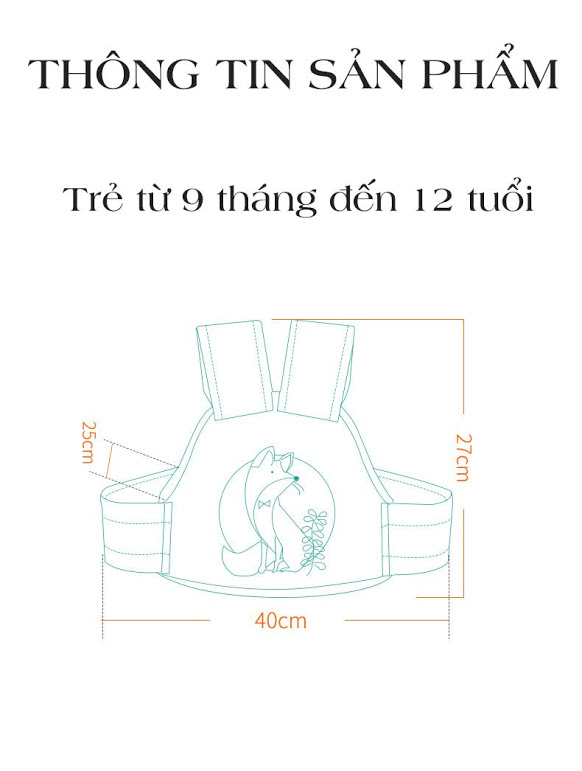 Đai nịt an toàn cho trẻ em ngồi xe máy, có dạ quang ban đêm baby (xanh) - Hàng chính hãng