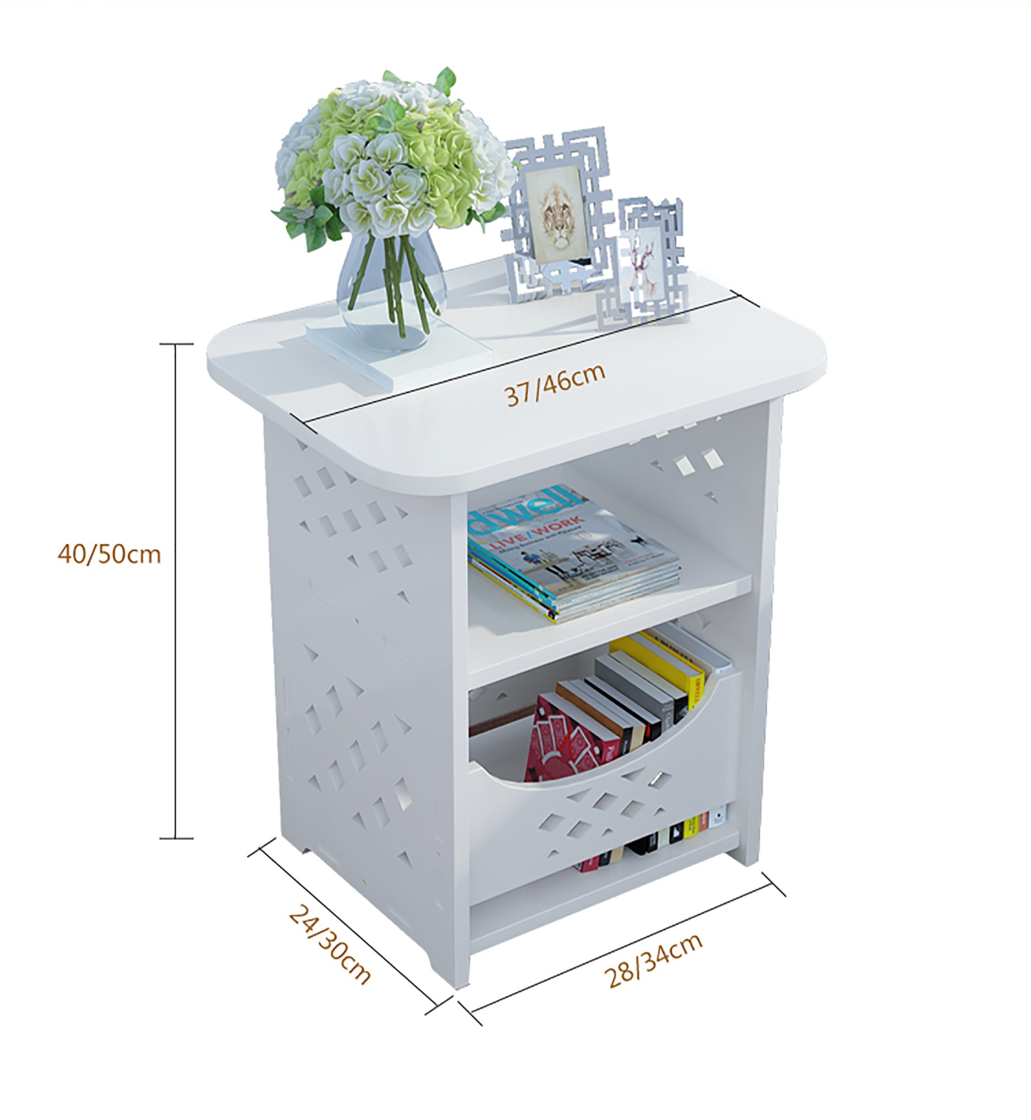 Kệ đầu giường chia ngăn để sách Gỗ nhựa chống ẩm mốc, mối mọt