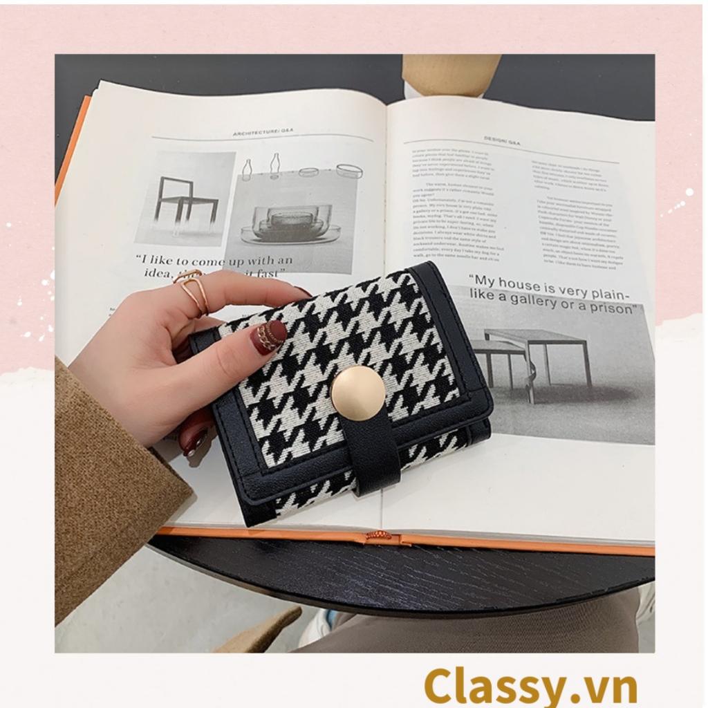 Ví ngắn nữ Classy phong cách cổ điển, nhiều ngăn đựng thẻ, có nút bấm T1310