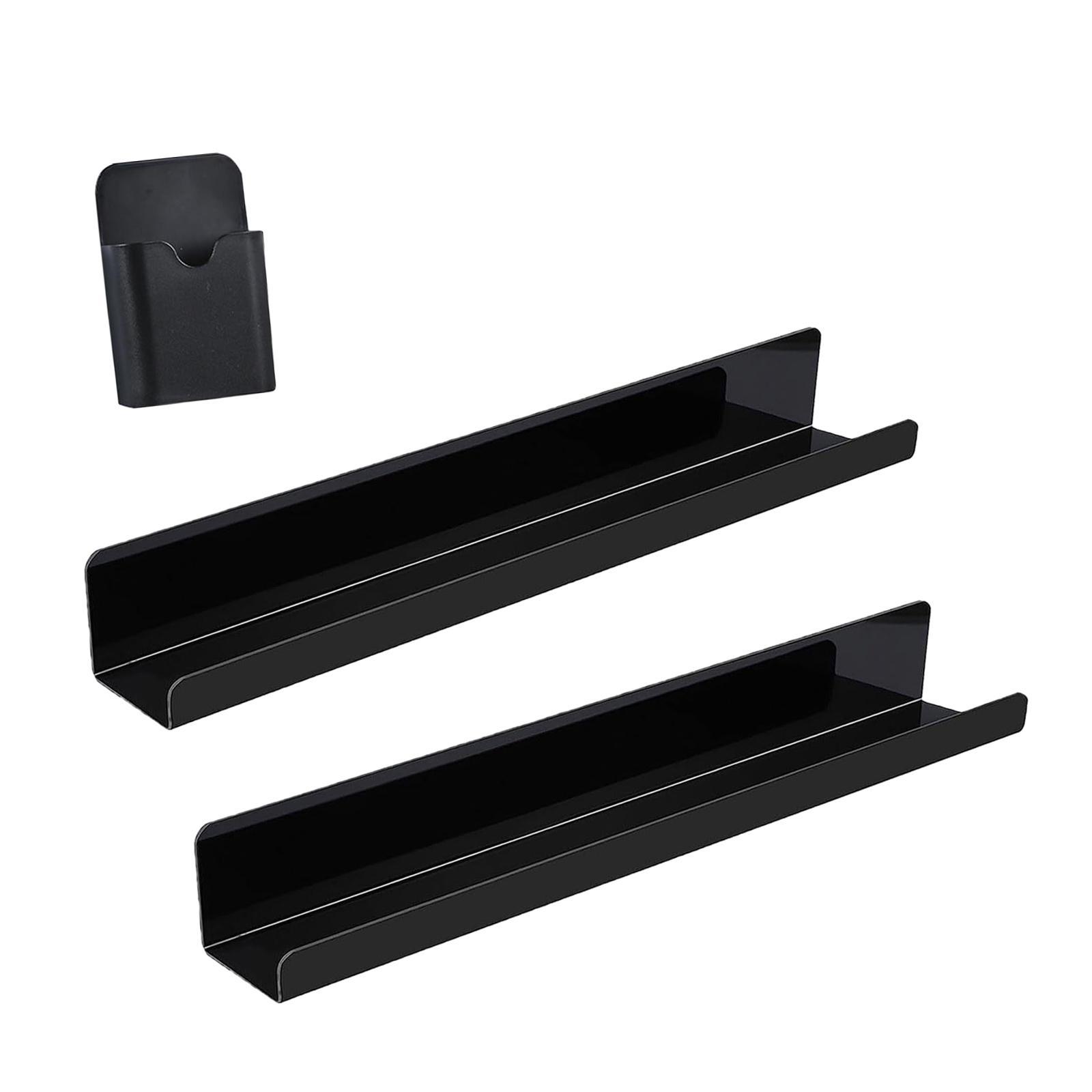 2x Acrylic Bookshelf Book Display Shelf for Kitchen Bedroom Hallway