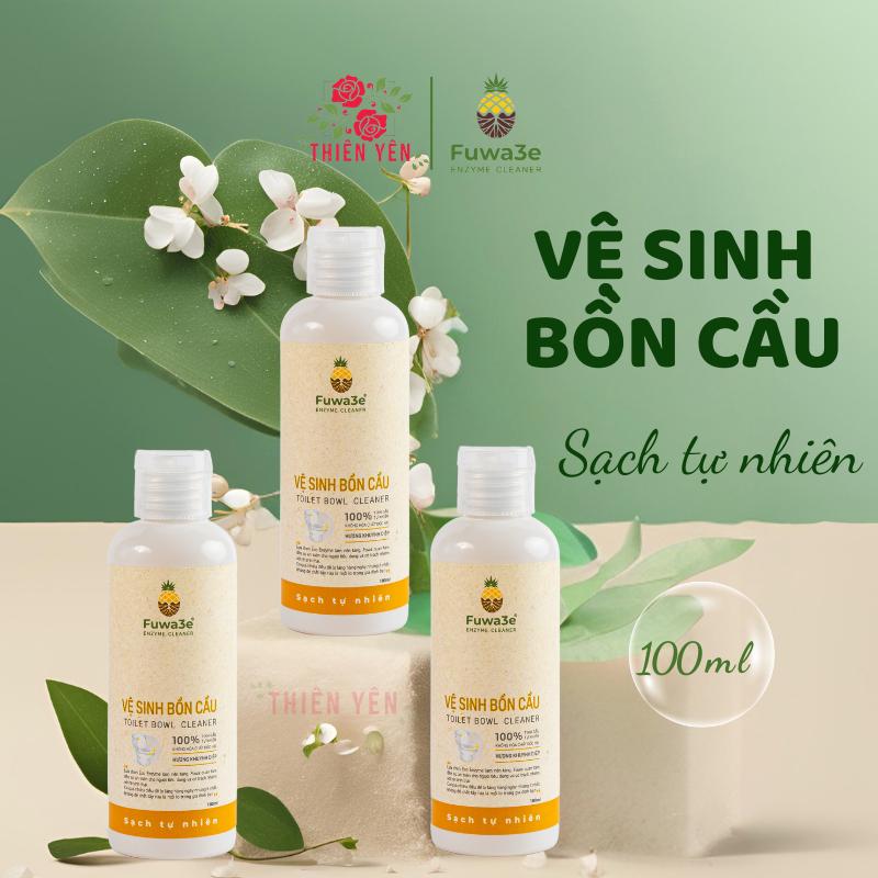 Nước tẩy bồn cầu Fuwa3e hữu cơ diệt khuẩn, thơm tinh chất khuynh diệp size mini 100ml