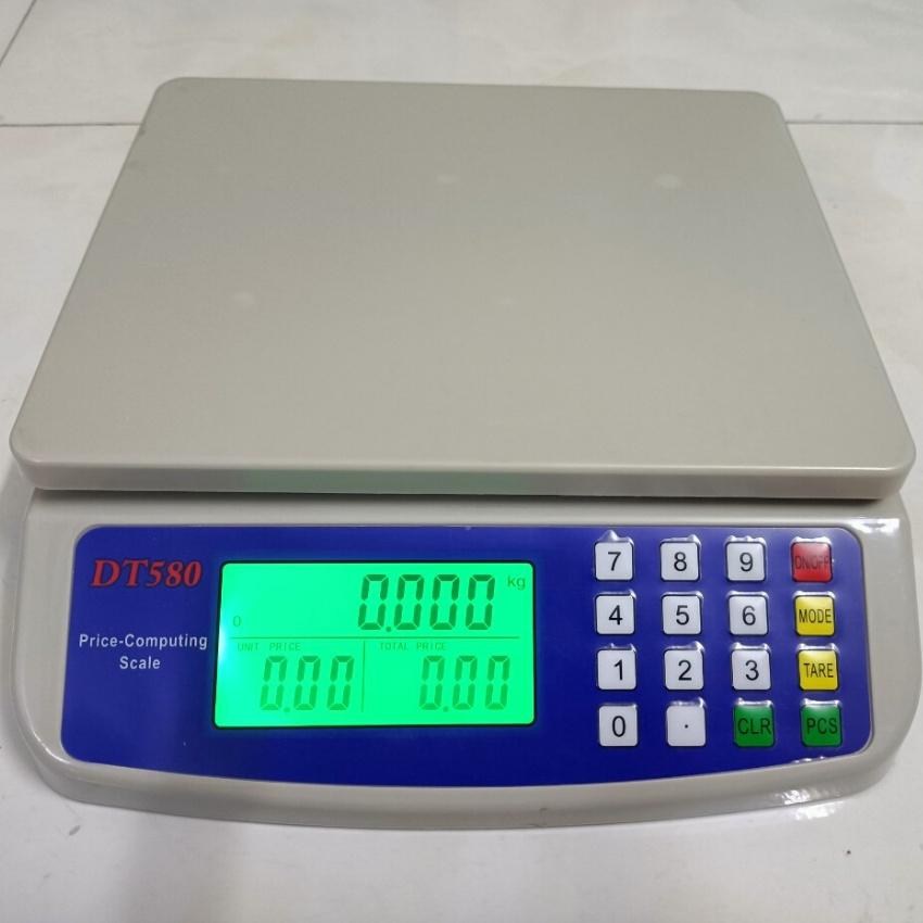 Cân tính tiền điện tử DT-580 ( 30kg/1g ) màn hình LED xanh  dùng pin tiểu