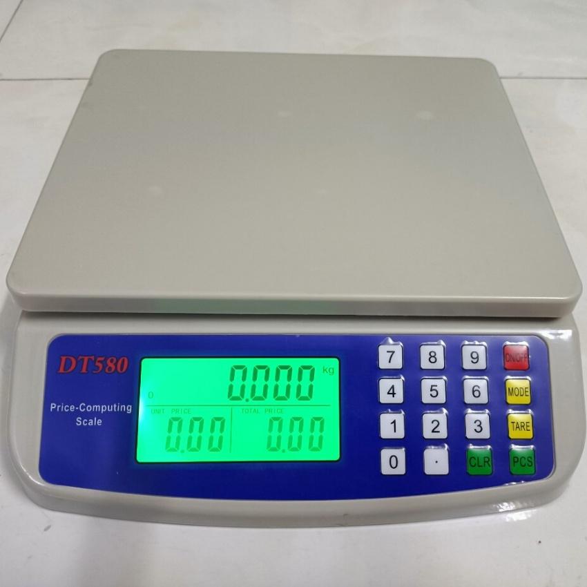 Cân tính tiền điện tử DT-580 màn hình LED xanh dùng pin tiểu
