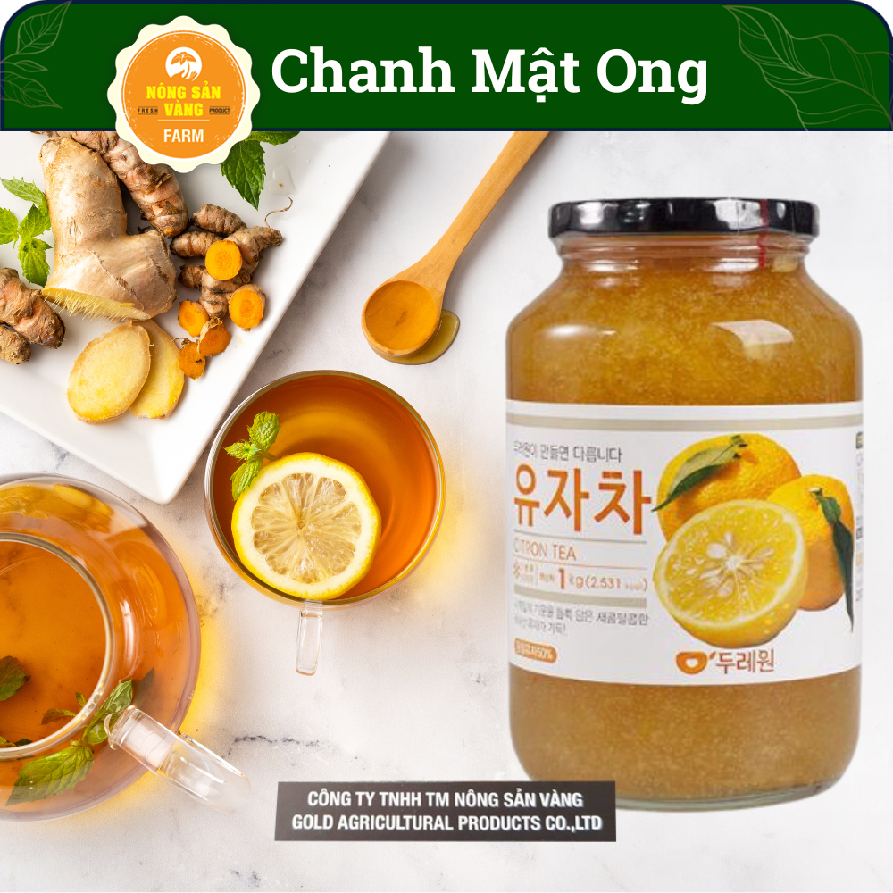 Mật Ong Chanh, Gừng Hàn quốc, Citron Tea Nắp Đen VIP 1kg - Nông Sản Vàng