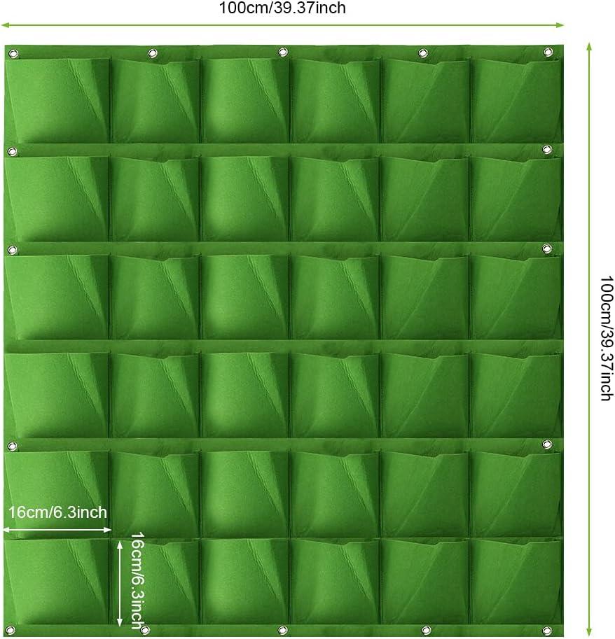 Túi trồng cây dọc tường 100 x 100cm 36 túi treo tường Túi nỉ treo tường cho vườn rau hoa mọng nước