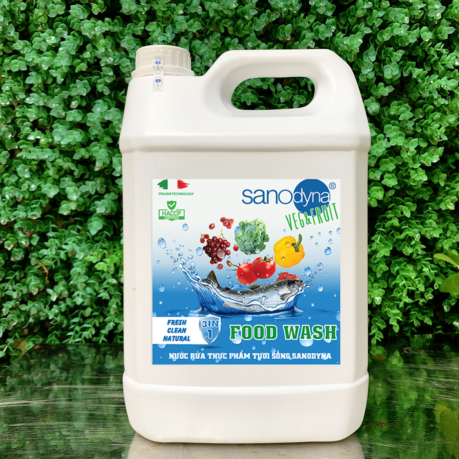 Nước rửa thực phẩm tươi sống Sanodyna Food Wash - 100% Tự Nhiên - thương hiệu từ ITALIA – dung tích 5 lít