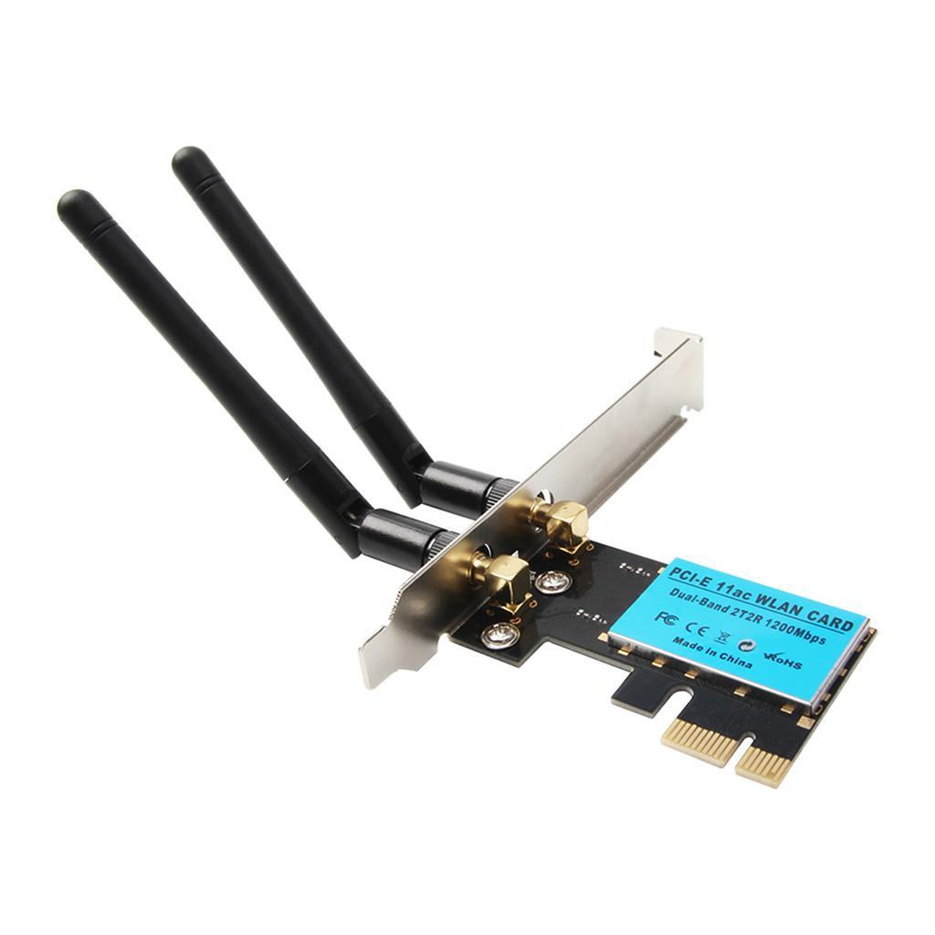 Dual Band 1200Mbps PCI-E Wifi Wireless Adapter Bluetooth 4.0 Network card