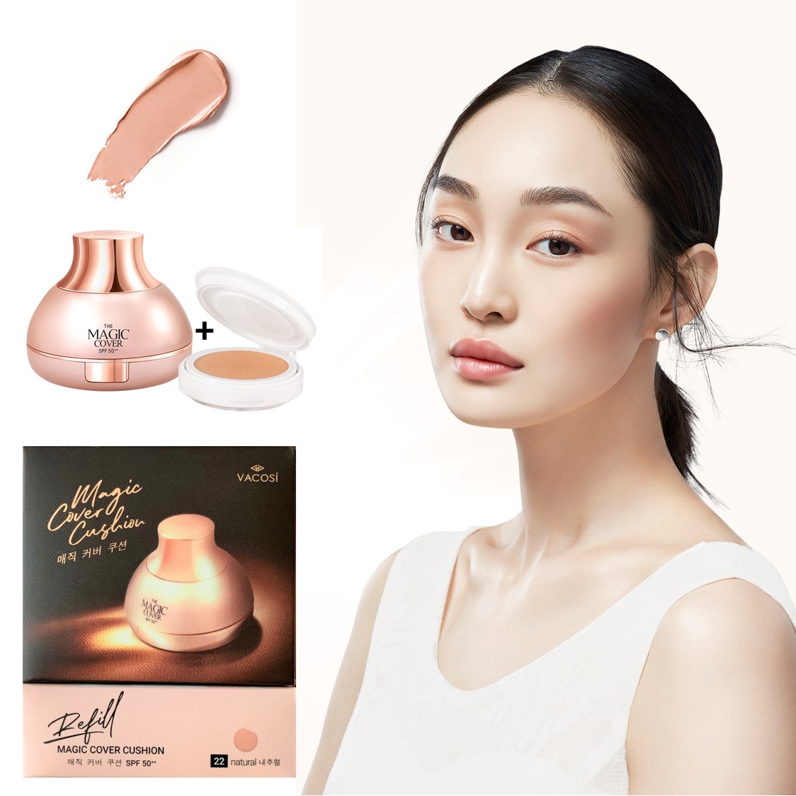 Phấn nước trang điểm Vacosi Magic Cover Cushion SPF50