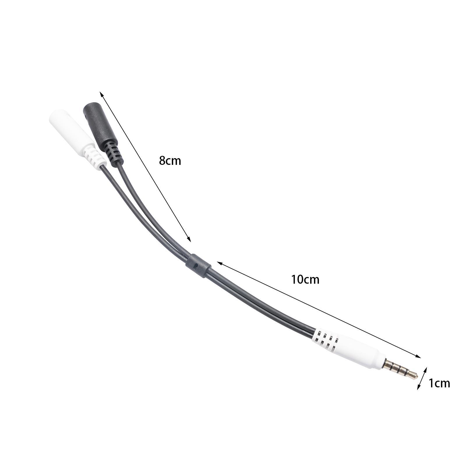 3.5mm Headset Splitter Cable Male to 2 Port Female Professional Plug and Play Durable Stereo Headphones Adapter for Desktop PC Laptop Phone