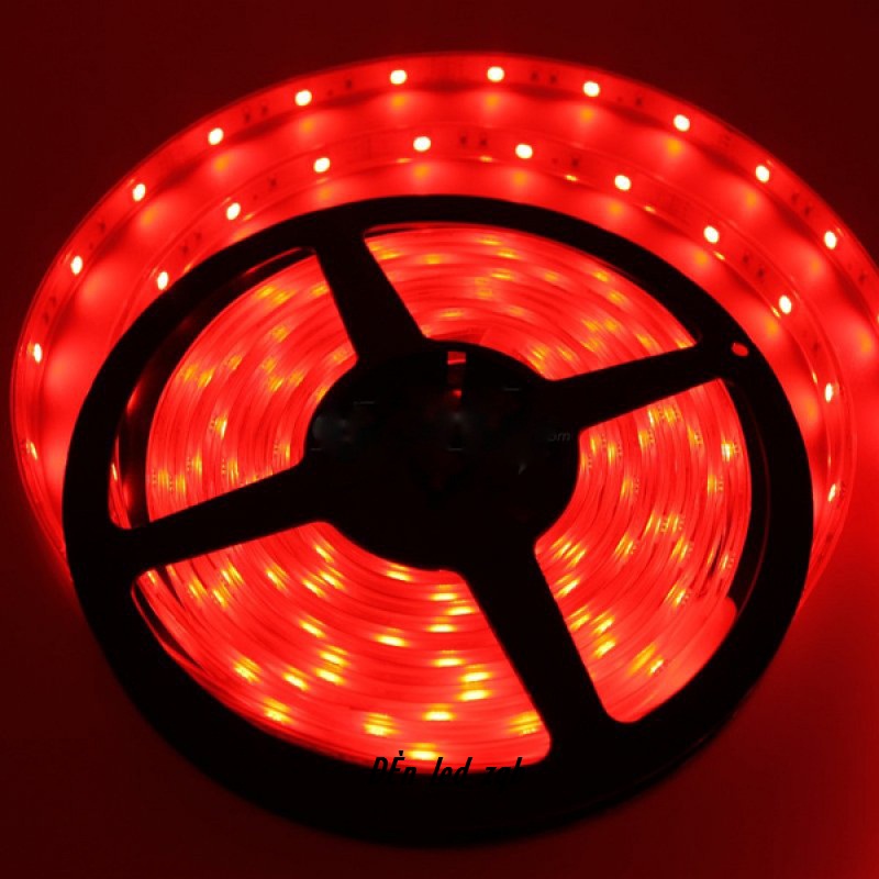 Cuộn led dây dán dài 5m 5050 - 12V màu sắc ánh sáng đỏ 300 bóng led - phủ nhựa ngoài trời