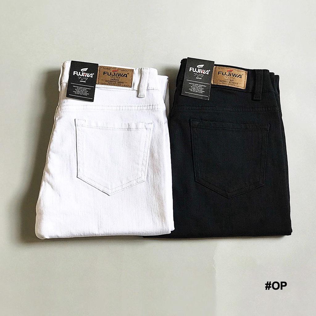 Quần Jean Nữ Cạp Cao Ống Đứng Fujiwa - OP Chất jean co giãn tốt Rất Đẹp phù hợp với mọi lứa tuổi