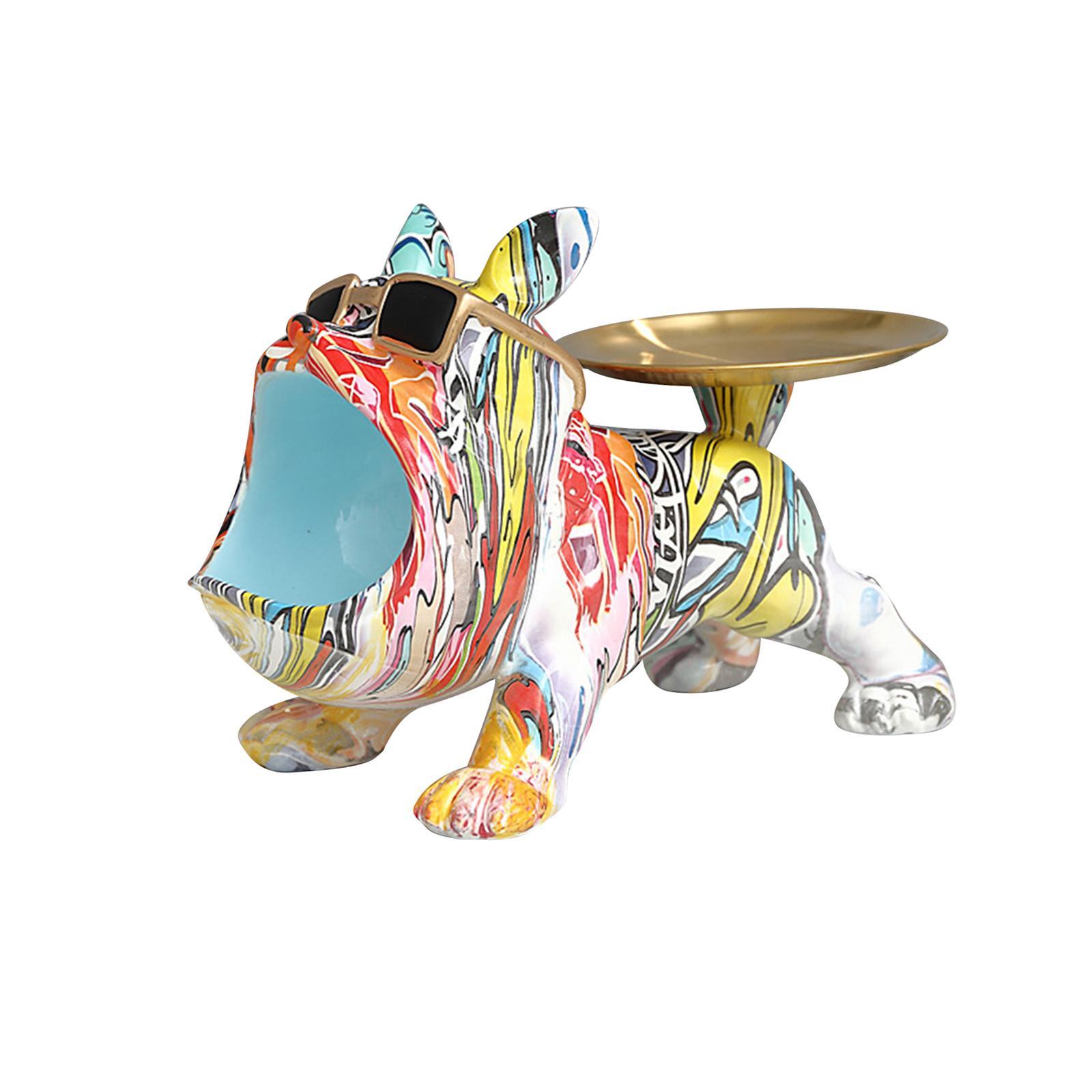Resin Dog Statue Figurine Entrance Bedroom Living Room Storage Box Sculpture