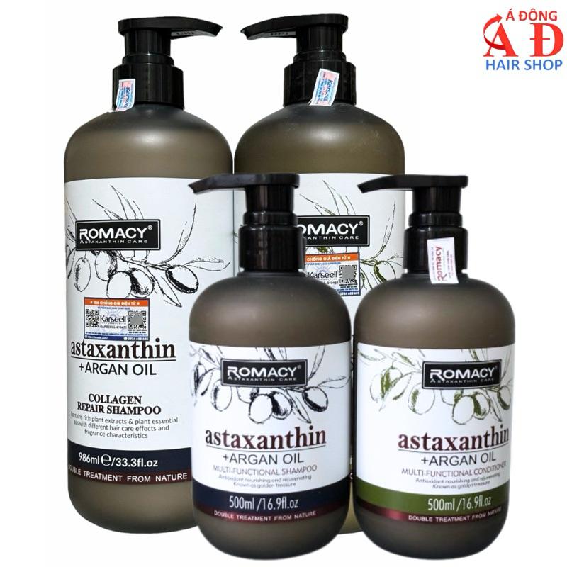 Dầu gội xả dưỡng sinh ROMACY ASTAXANTHIN Hương ARGAN mới phục hồi chống lão hóa, siêu mềm mượt tóc