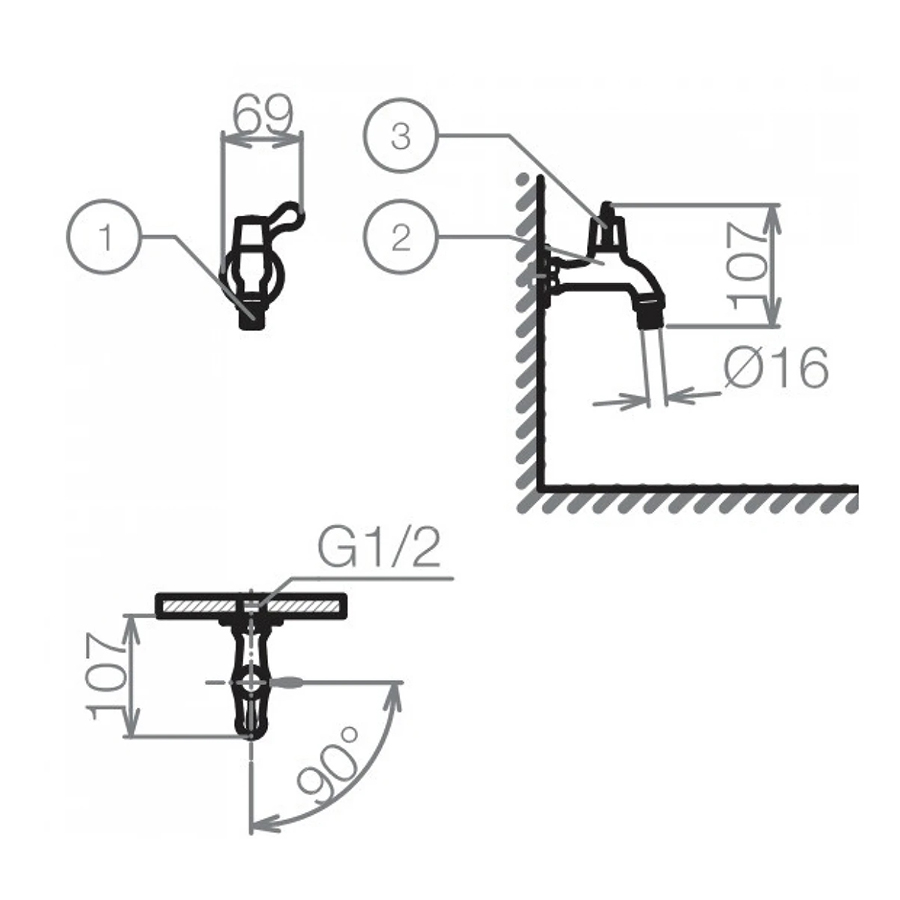 Vòi hồ gắn tường lạnh Viglacera VG110 đồng thau nguyên chất, mạ Cr/Ni sáng bóng, 500.000 lần đóng/mở, độ bền trên 10 năm - Hoa Sen Home - Hàng chính hãng