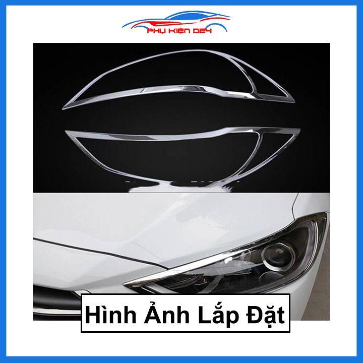 Ốp viền đèn pha hậu mạ crom Elantra 2016-2017-2018, 2019-2020 chống trầy trang trí bảo vệ xe