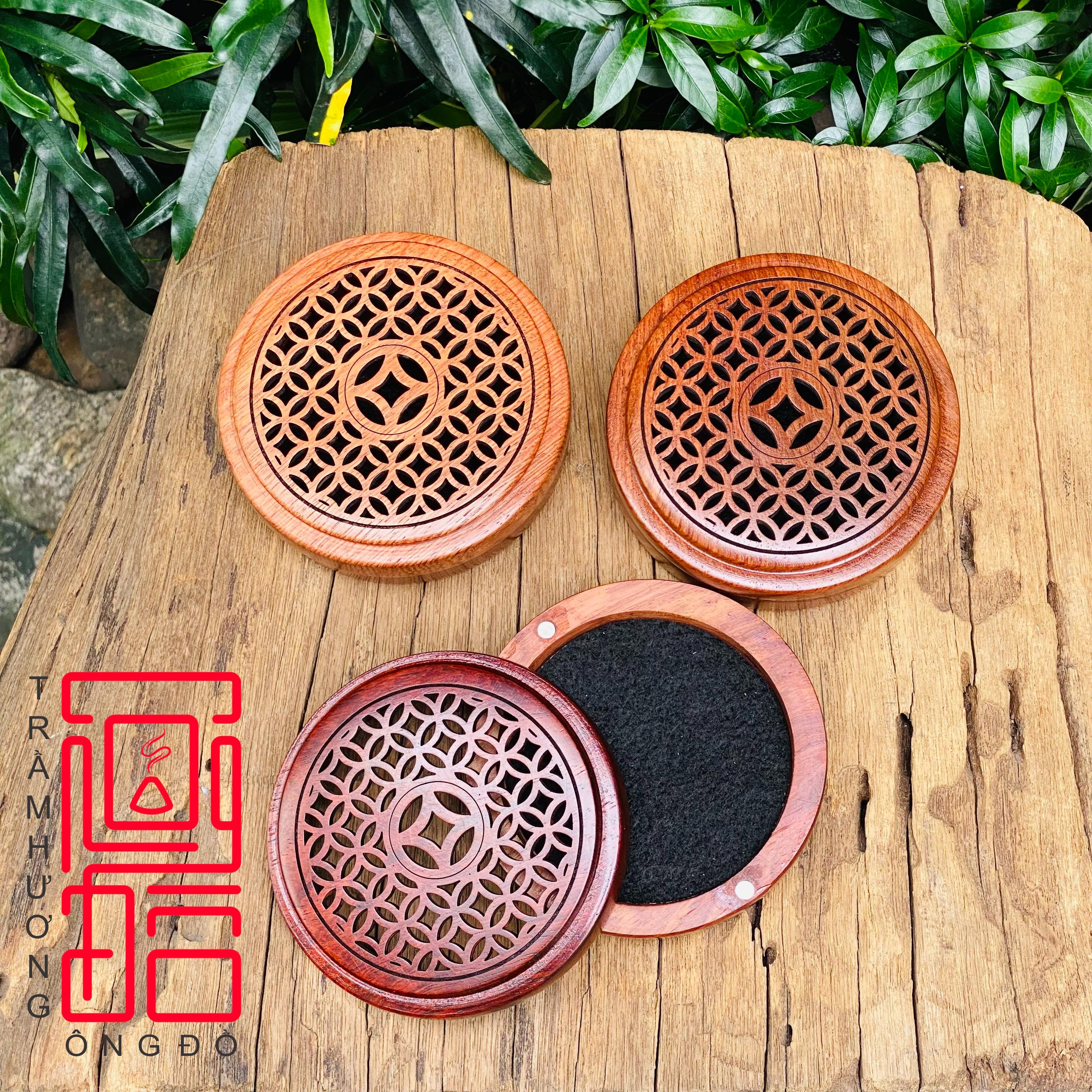 Hộp Gỗ Xông Nhang Vòng Trầm Hương, Nhang Khoanh 2 Giờ 4 Giờ