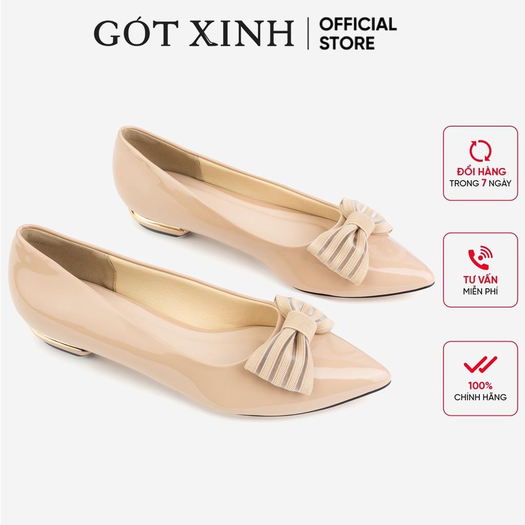 Giày búp bê nữ GÓT XINH B3 da bóng đế bệt