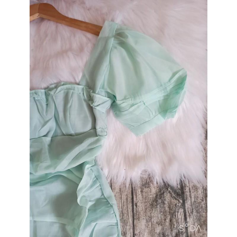 Đầm body tay phồng 3 màu