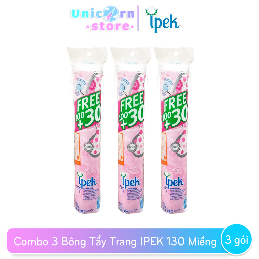 Combo 3 Bông Tẩy Trang IPEK 130 Miếng