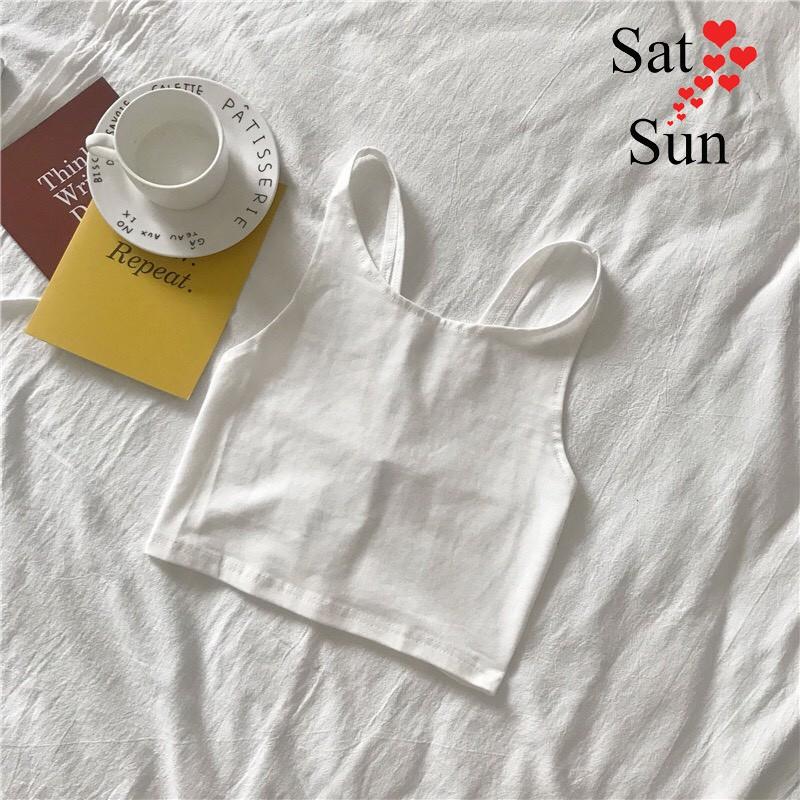 áo hai dây nữ chất thun cotton mát dễ phối đồ SatSun