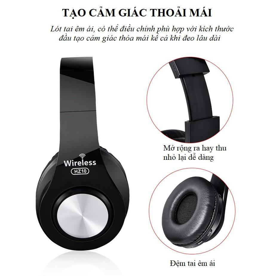 Tai Nghe Chụp Tai ️️ Tai Nghe Bluetooth Âm Thanh Sống Động - Tai nghe Không Dây HZ-10 Dung Lượng Pin Lớn