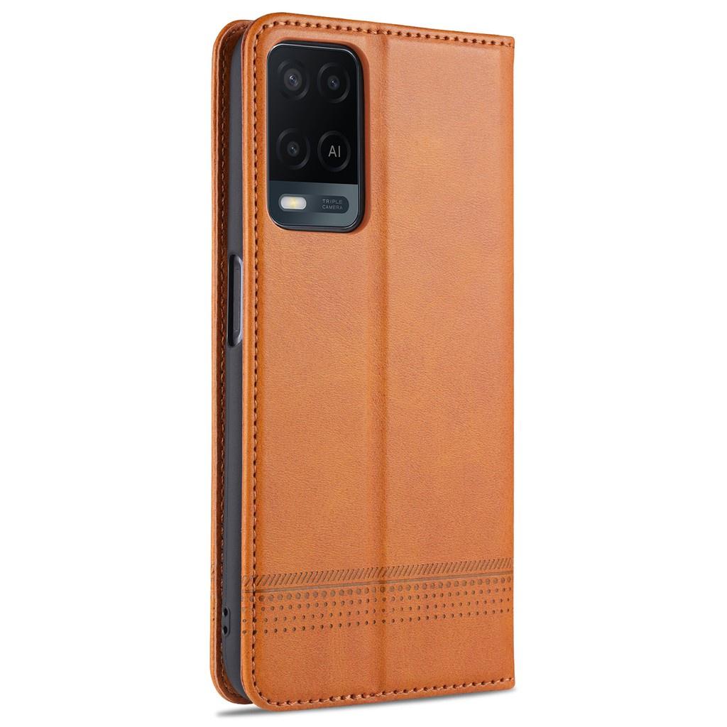 Ốp điện thoại da kiểu ví lật có nam châm màu trơn cho Samsung Galaxy A02S A12 A32 A42 A52 A72 5G A02/M02