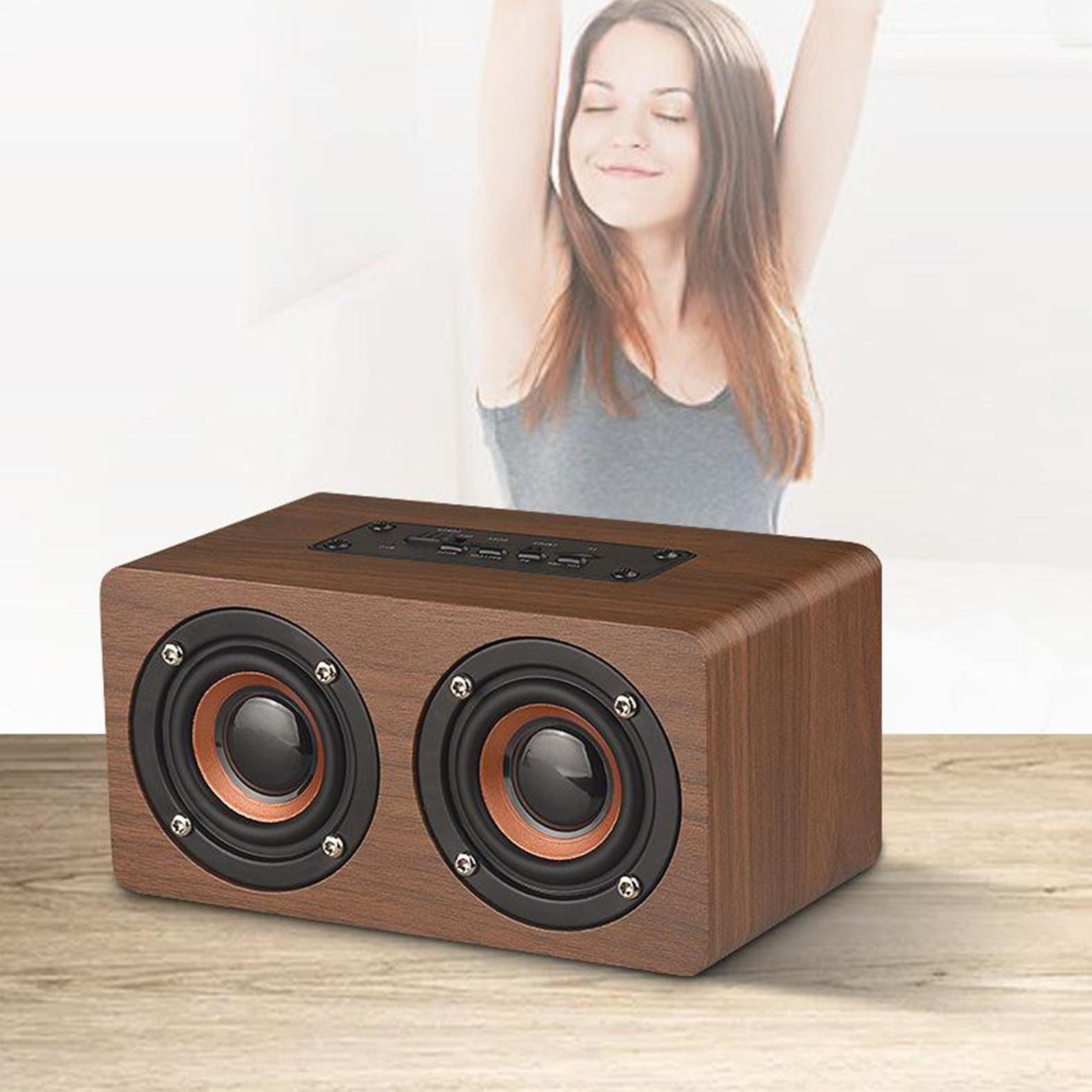 Bluetooth Portable Wooden Soundbar Audio Player for Home Office Computer