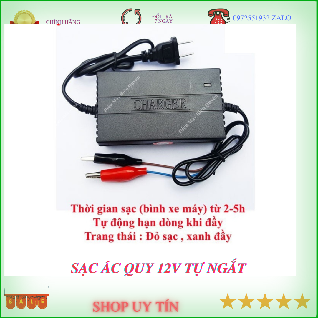 Sạc ac quy 12V tự động ngắt khi đầy