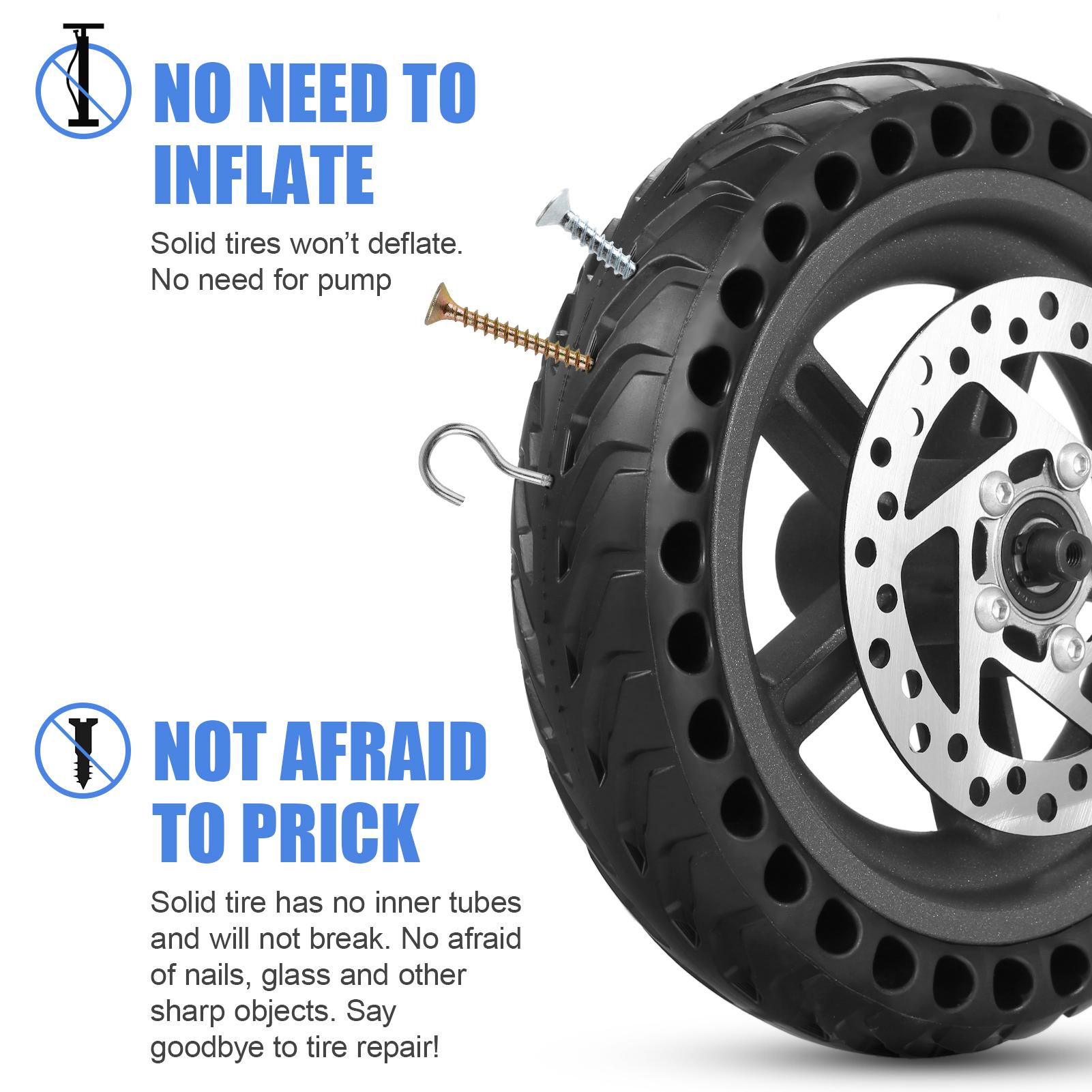 E Scooter Lốp Sau W Bánh Xe Hub Bộ Phanh Đĩa 8.5in Chắc Chắn Xe Điện Bánh Xe Thay Thế Cho Xiaomi M365 Phụ Tùng Xe Tay Ga Color: Inflatable Wheel