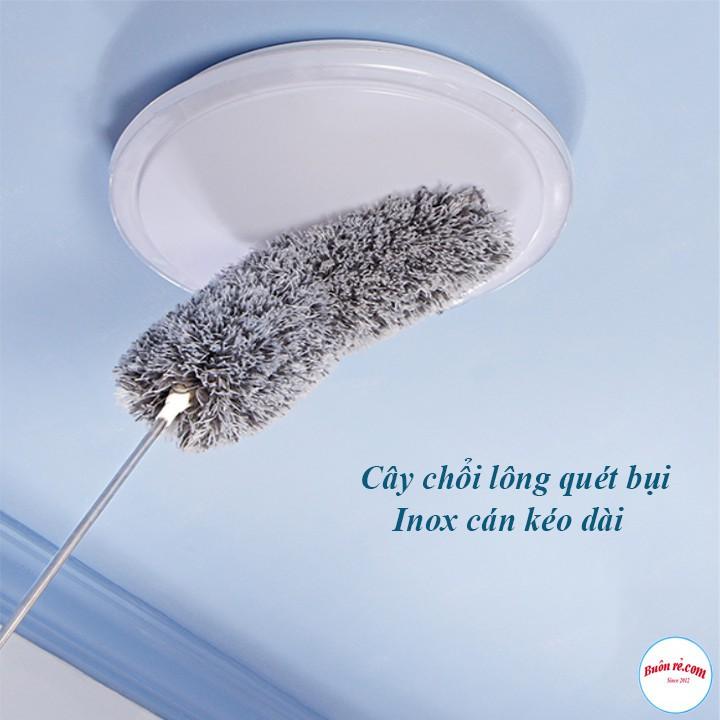 Chổi Quét Trần Bằng Sợi Vải Siêu Nhỏ Inox Cán Dài Cao Cấp Đầu Chổi Linh Hoạt 00989