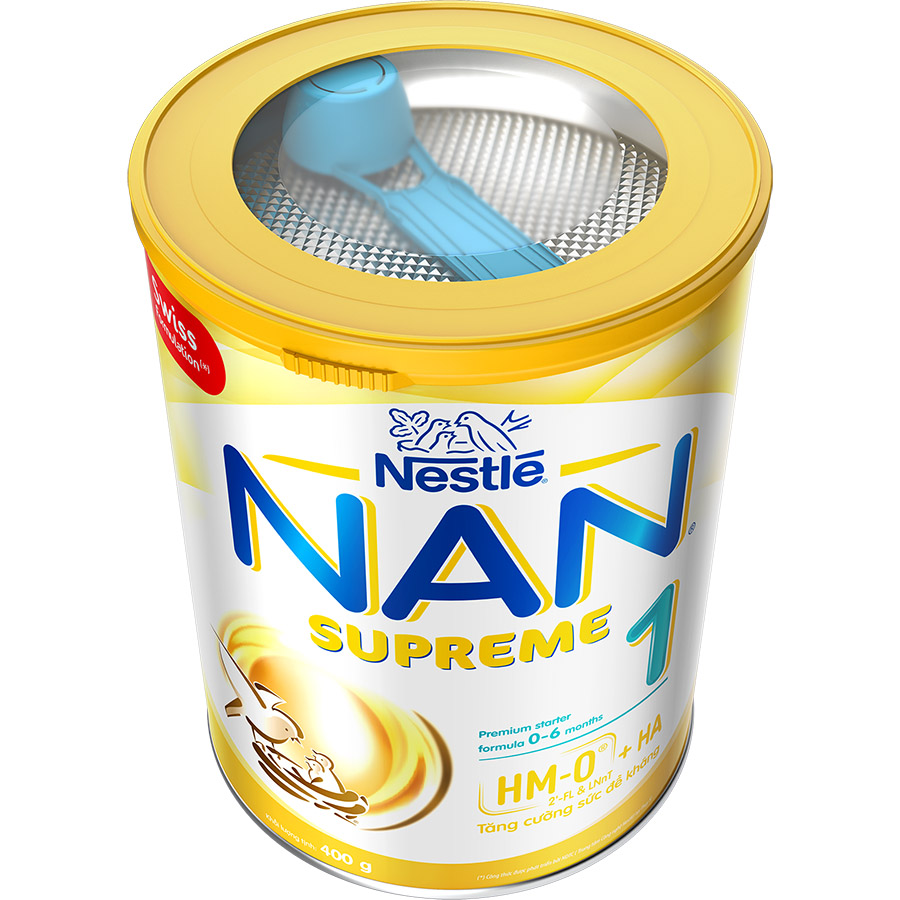 Sản phẩm dinh dưỡng công thức Nestlé NAN SUPREME  1 lon 400g (CÔNG THỨC BỔ SUNG 2HM-O)