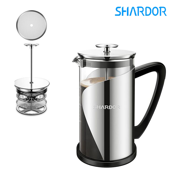 Bình pha cà phê kiểu Pháp French Press Shardor FP515S dung tích 1000ml - Hàng nhập khẩu