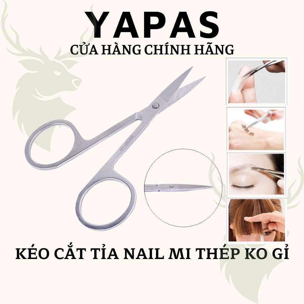 Kéo cắt tỉa nail mi Yapas chất liệu thép không gỉ dùng cắt lông mày lông mi và foil dán móng chuyên dụng