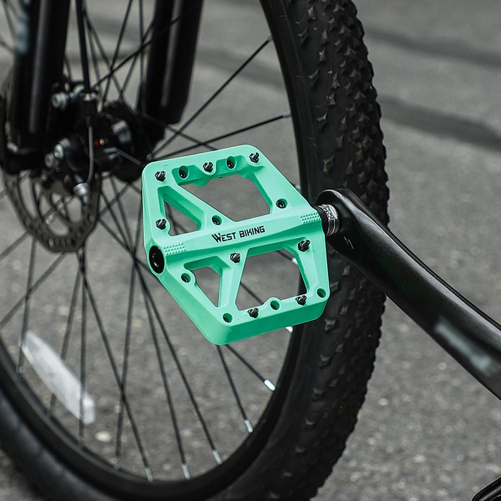 WEST BIKING Bàn đạp xe đạp nylon siêu nhẹ 2 vòng bi kín Bàn đạp xe đạp Chống trượt Bàn đạp xe đạp rộng chống nước