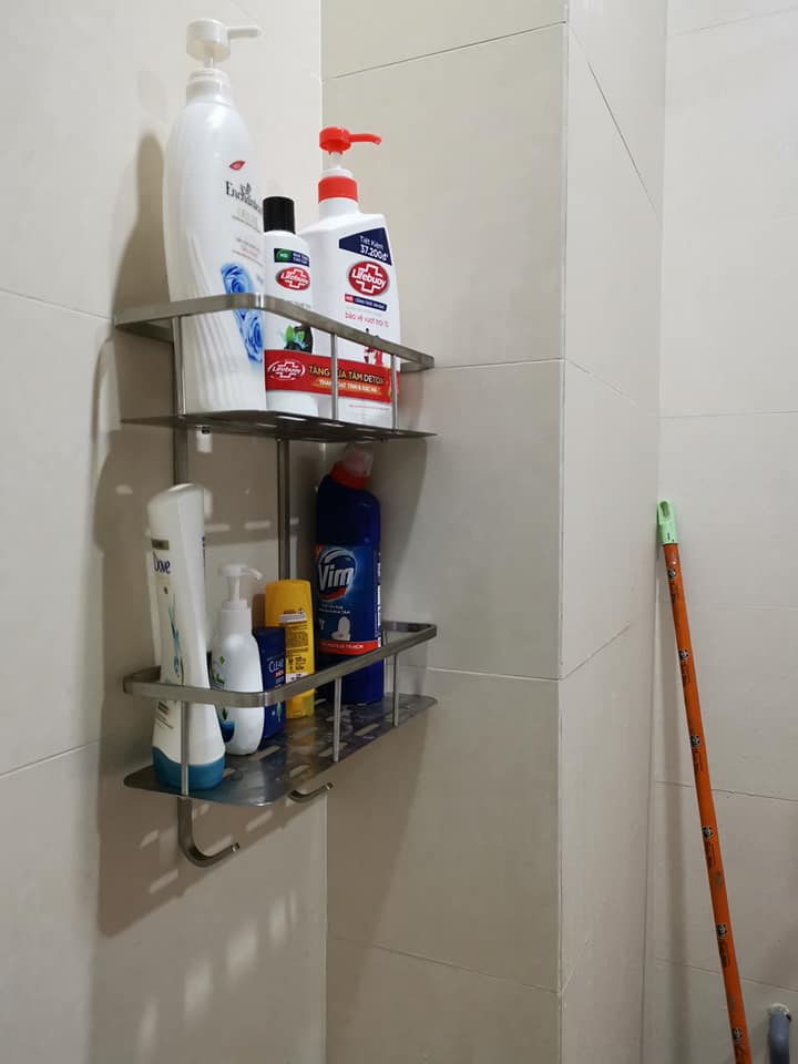 KỆ ĐỂ MỸ PHẨM PHÒNG TẮM INOX 304