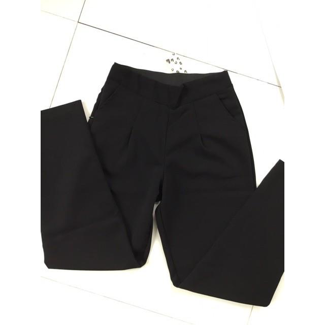 Quần baggy lưng thun khoá sườn cách điệu