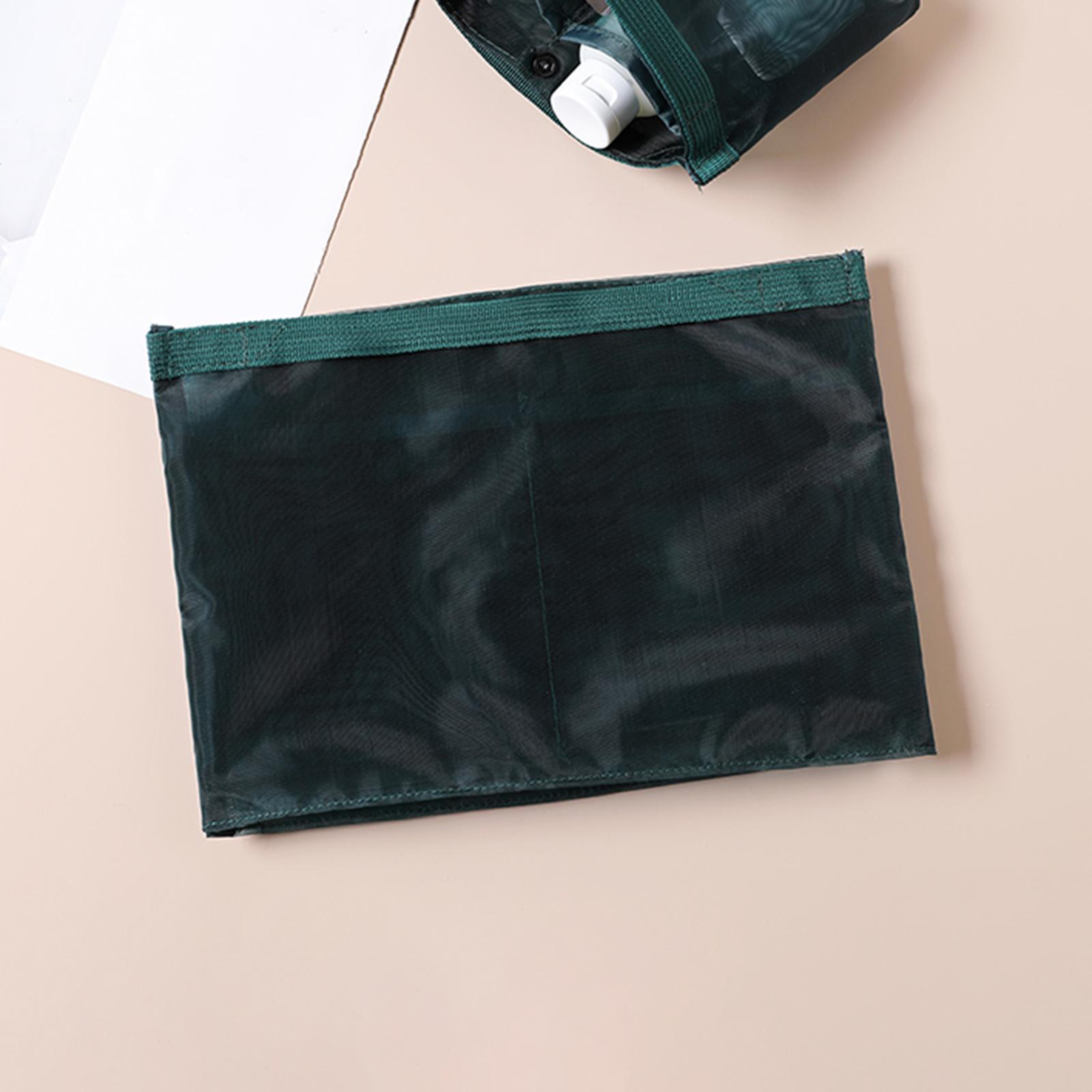 Portable Nylon Mesh Cosmetic Insert Pouch Toiletries Organizer Convenient Green