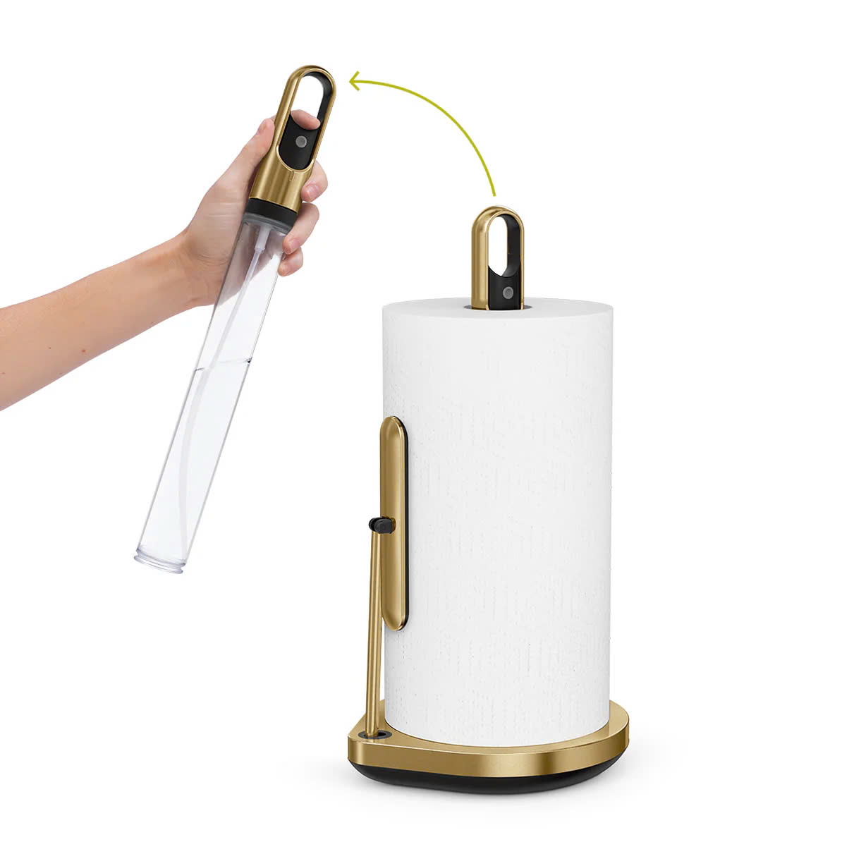 Dụng cụ để giấy nhà bếp dạng đứng Simplehuman KT1201 - mẫu mới ra màu vàng đồng
